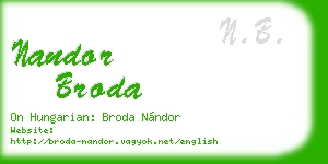 nandor broda business card